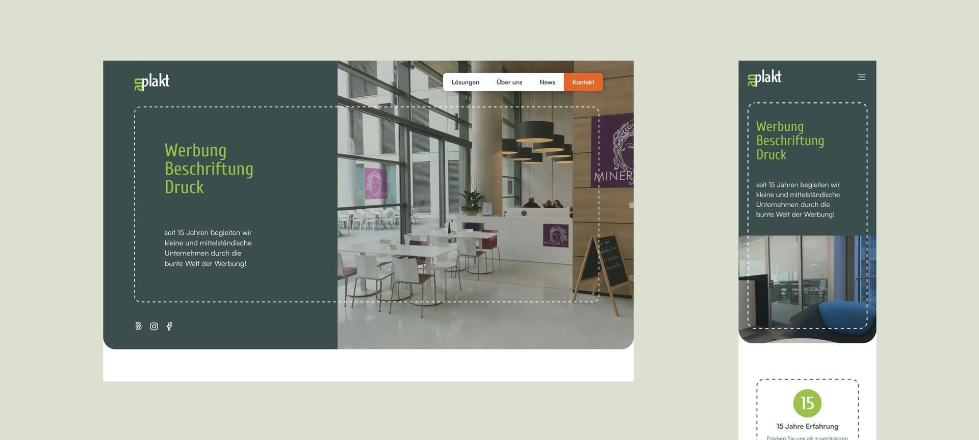 Mockup of a website for anplakt, an advertising technology company in Frankfurt, Germany.