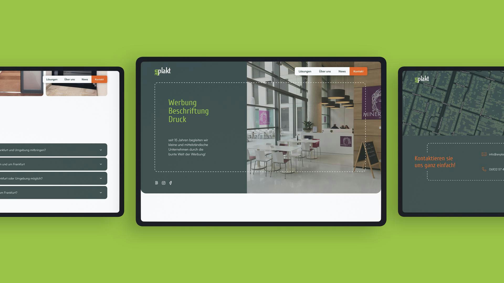 Small image of a custom website for anplakt, an advertising technology company in Frankfurt, Germany.