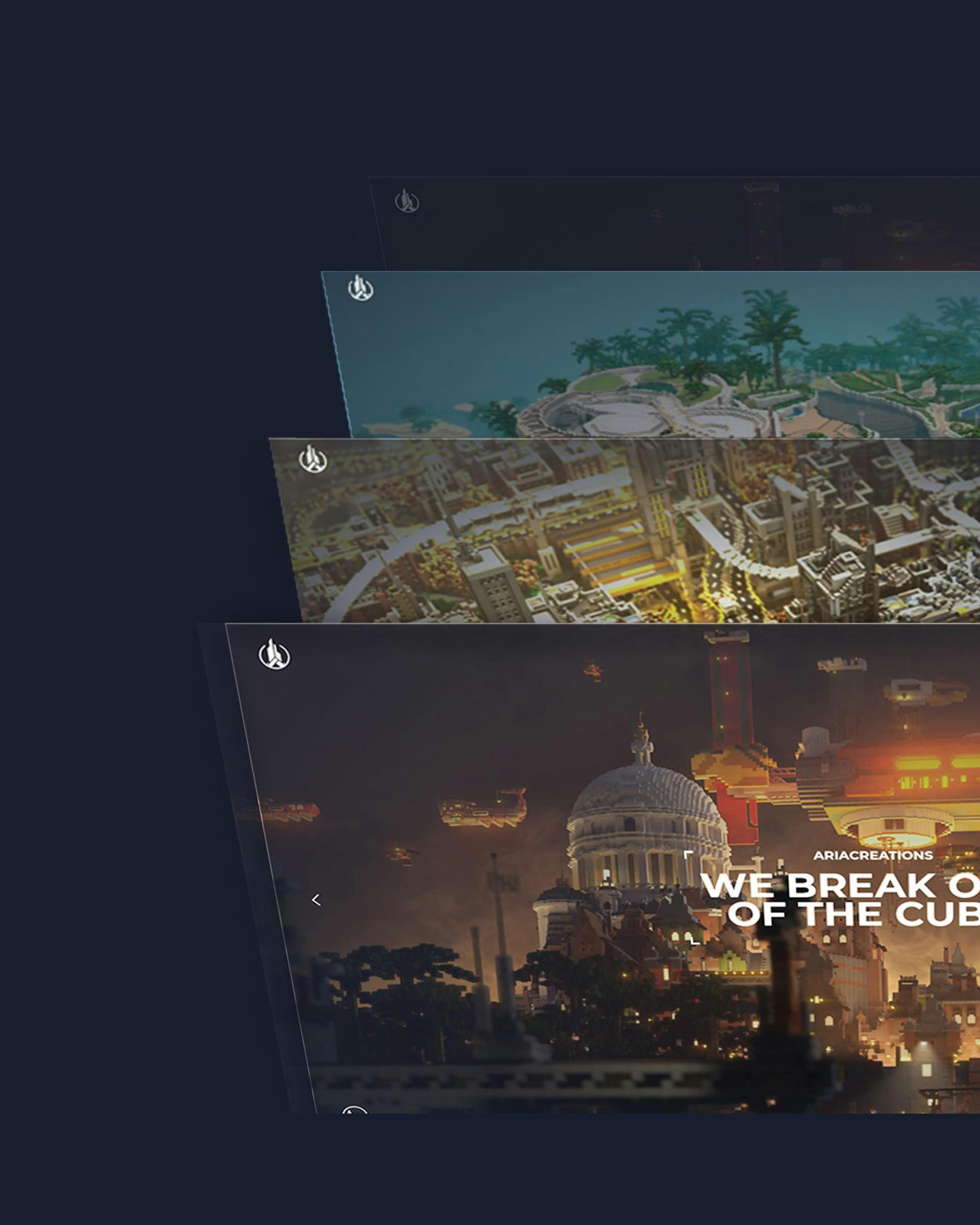 Portrait image of a website developed by Panascais for AriaCreations with a scifi look.