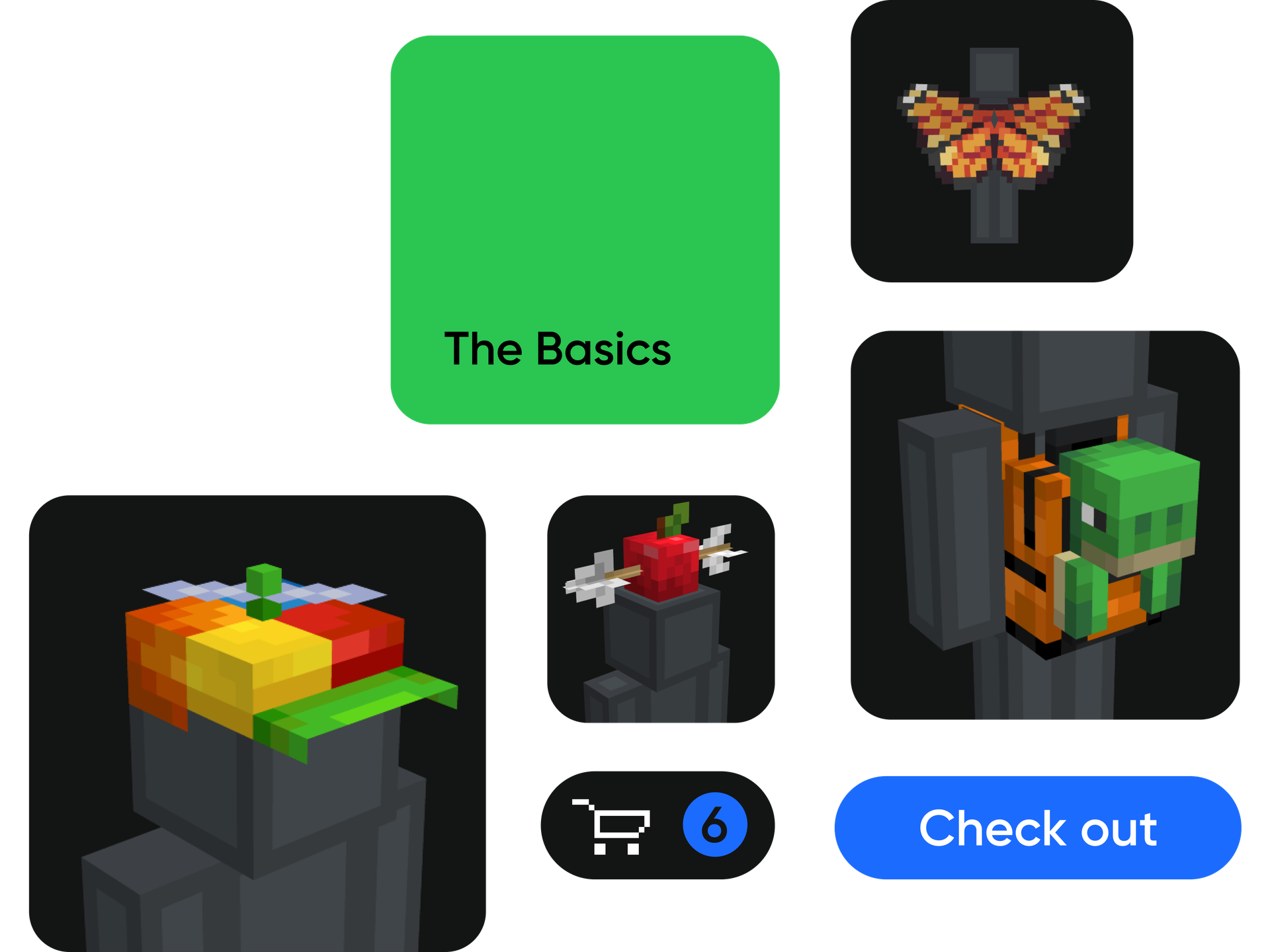 An overview of the UI elements of the Essential Minecraft Mod website.