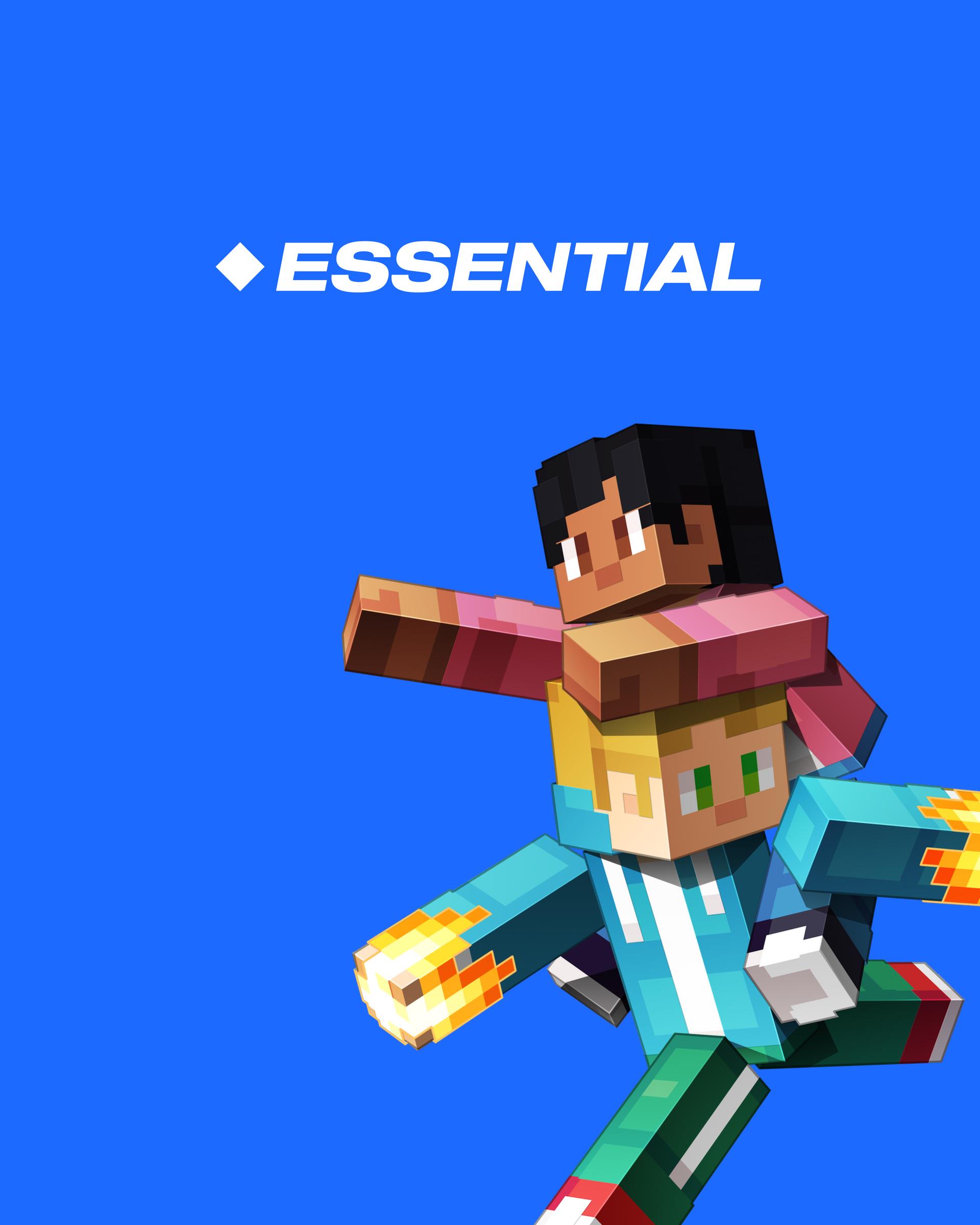 Mobile responsive image for the Essential website project that includes an online shop, support and FAQ page.