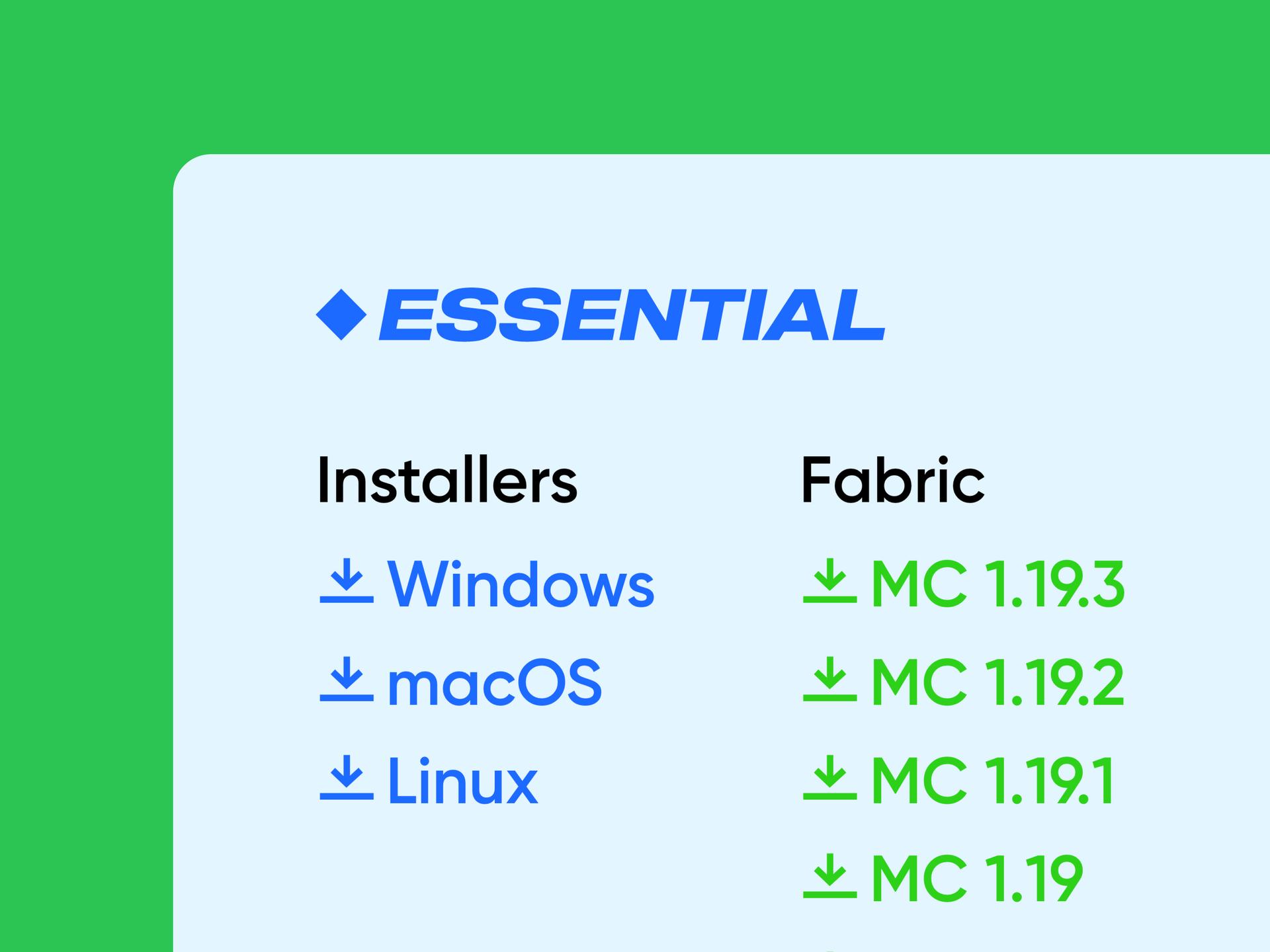 Design mockup of the essential support website.