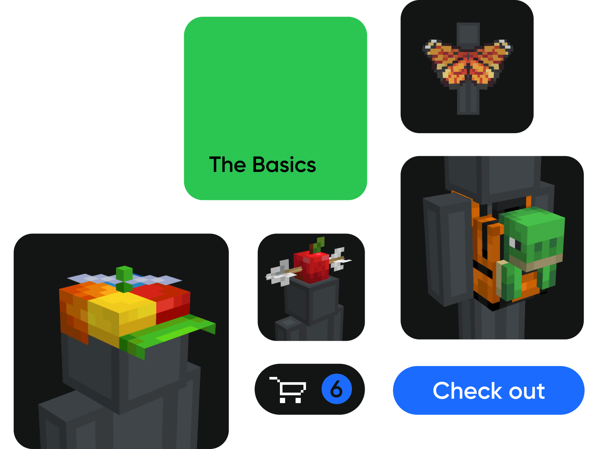 An overview of the UI elements of the Essential Minecraft Mod website.