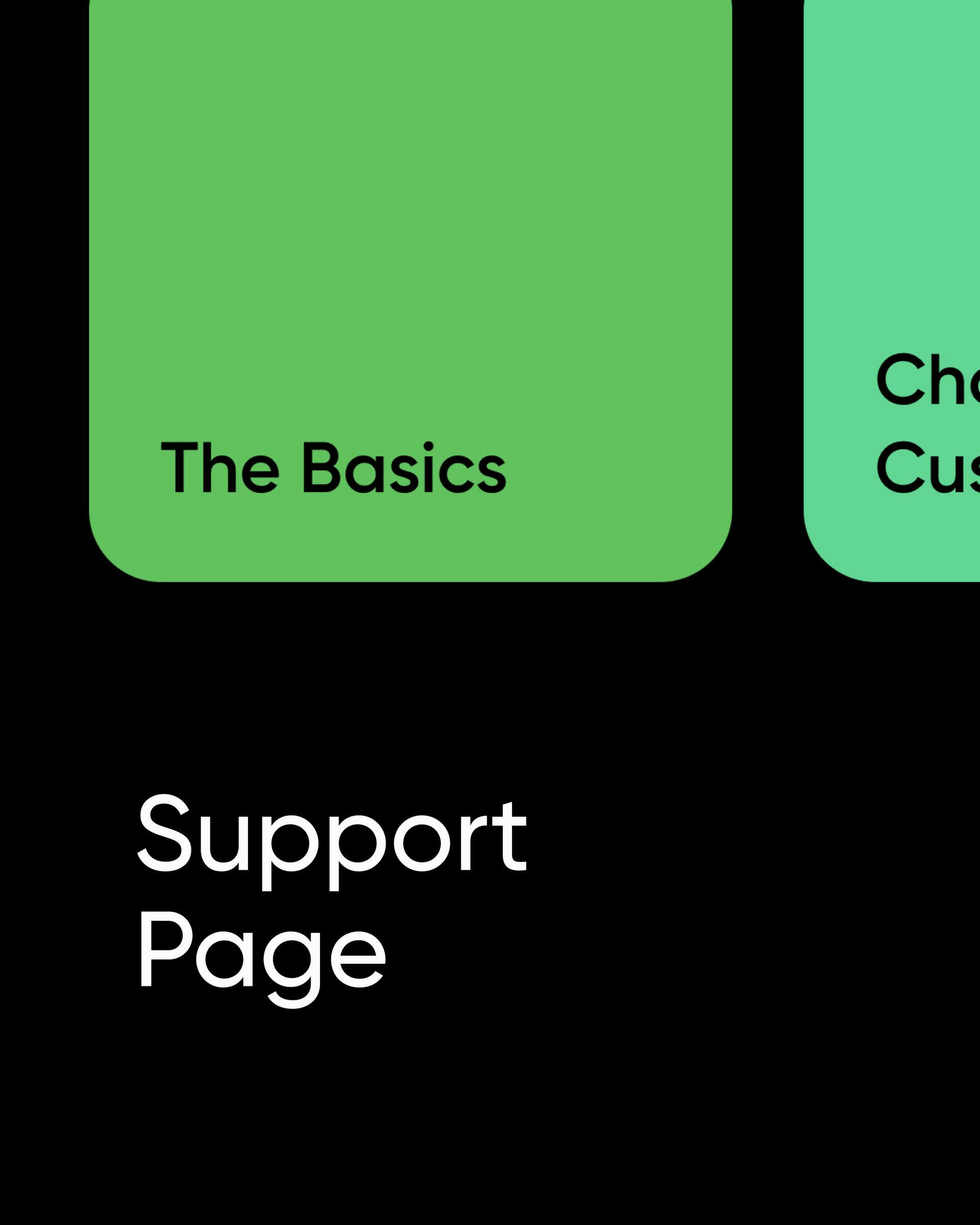Support page for the Essential website