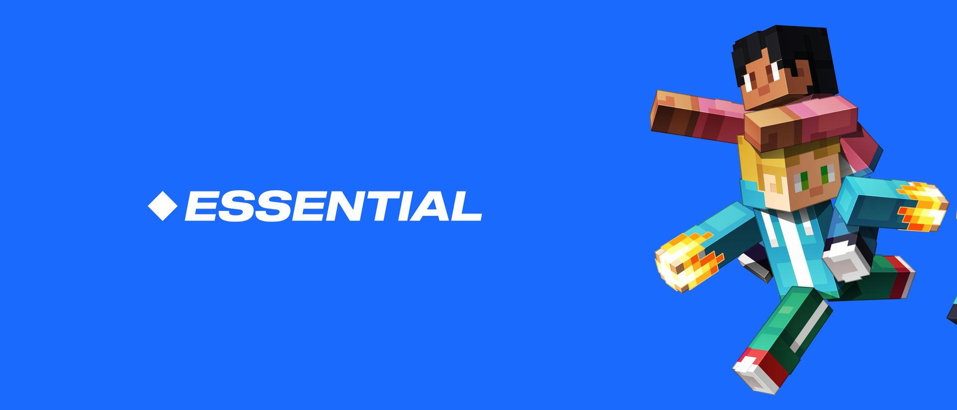 Large wallpaper for the website project that includes an online shop, support and FAQ page for the Essential Minecraft mod.