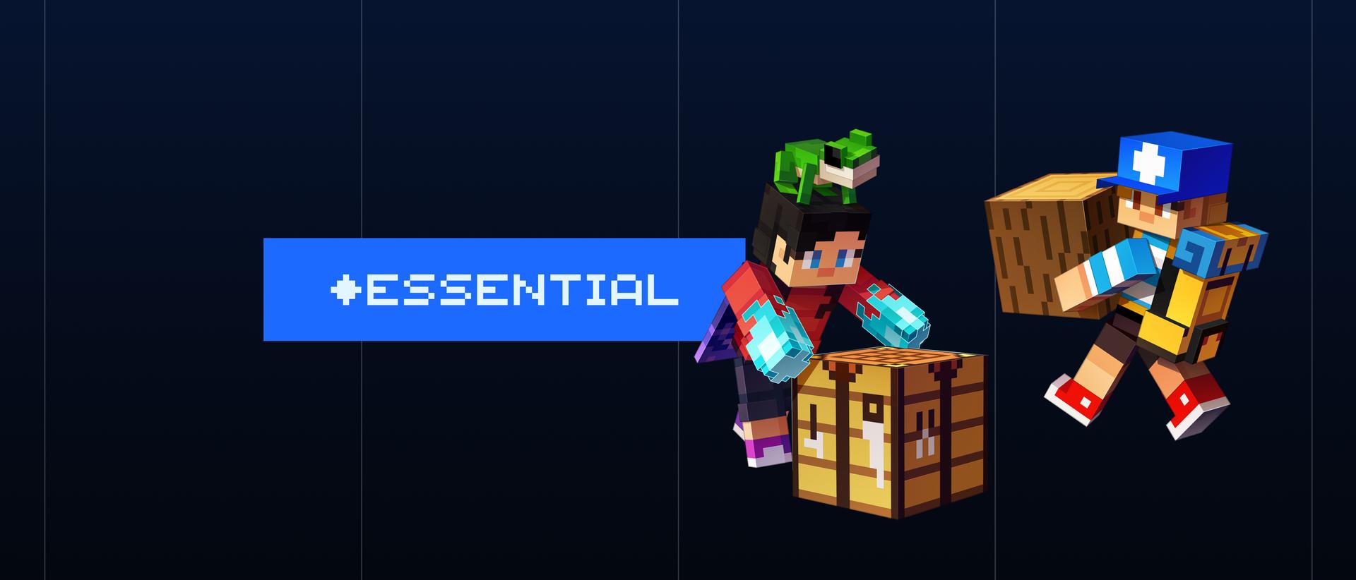 Thumbnail for the Relaunch Website Project for the Essential Minecraft mod.