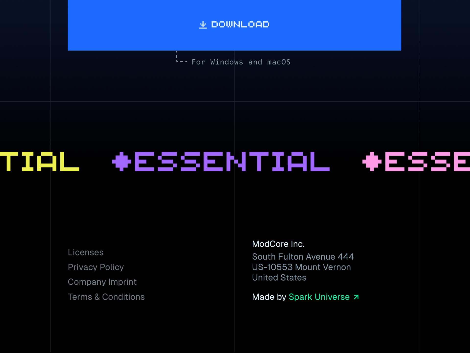 Detailed Preview for the website project of the Essential Minecraft mod.
