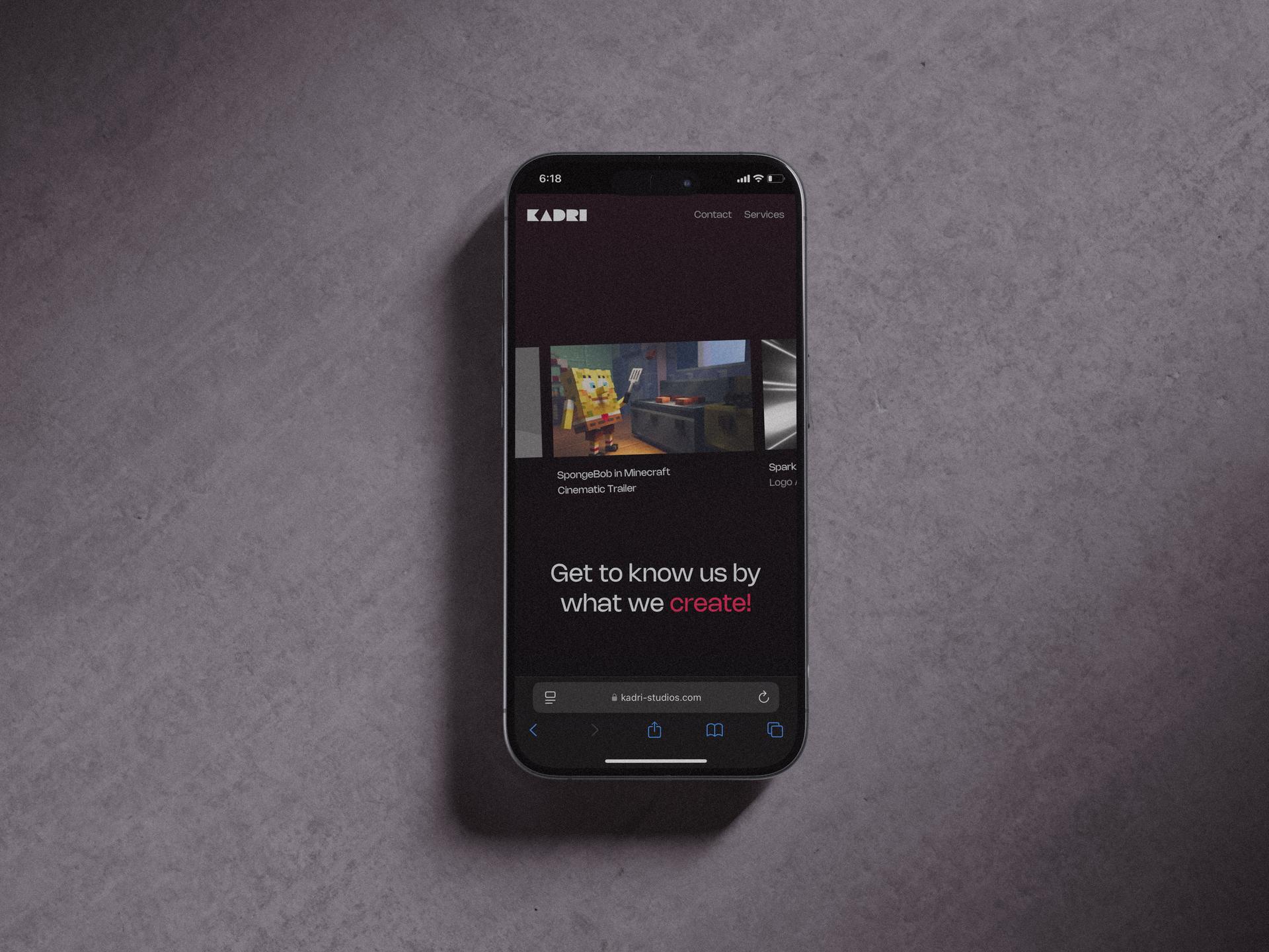 Website screen of the KADRI studios project