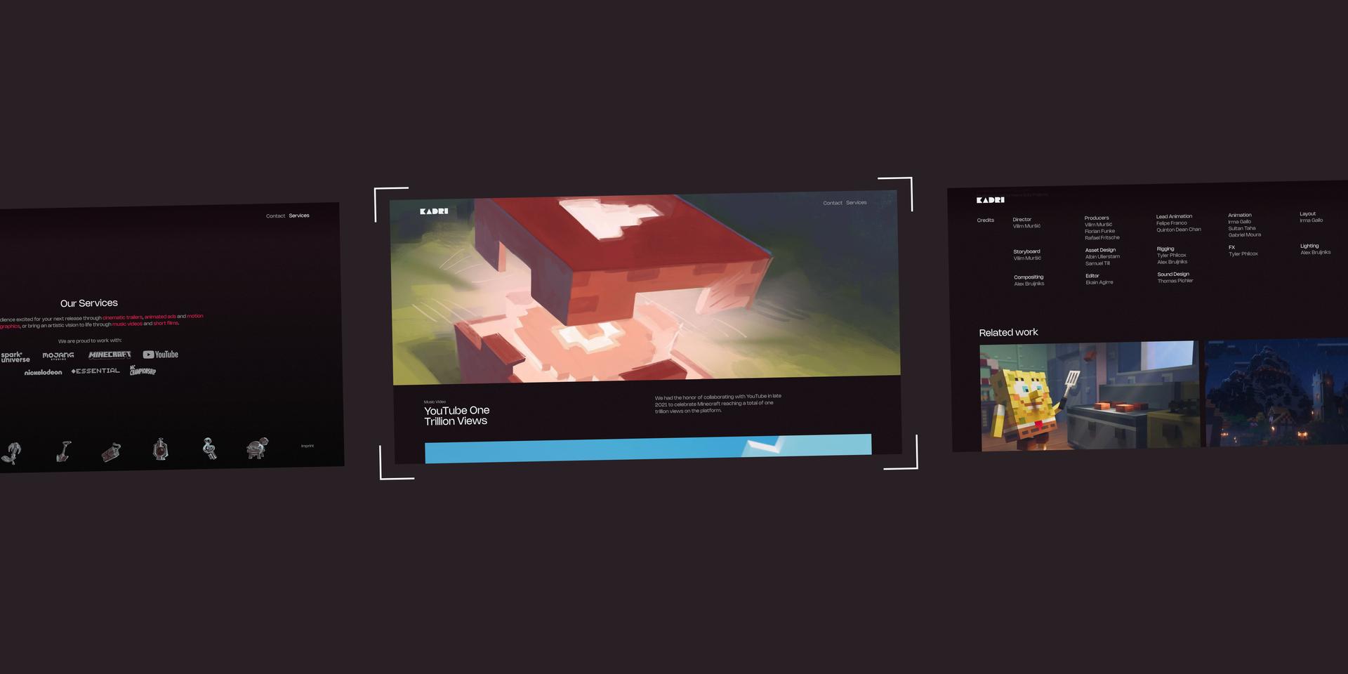 Website screen of the KADRI studios project