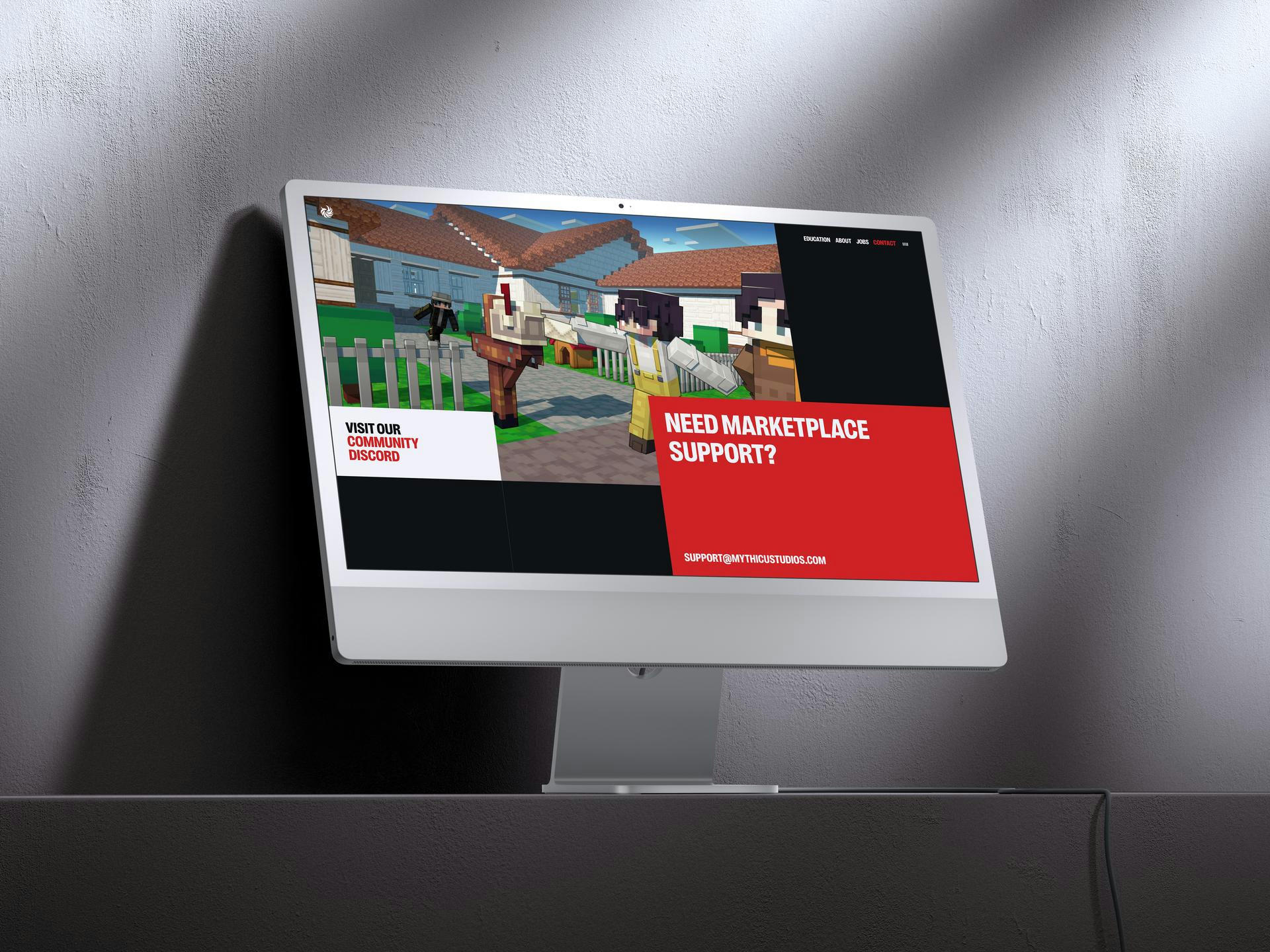 Mythicus Studios Website on an iMac