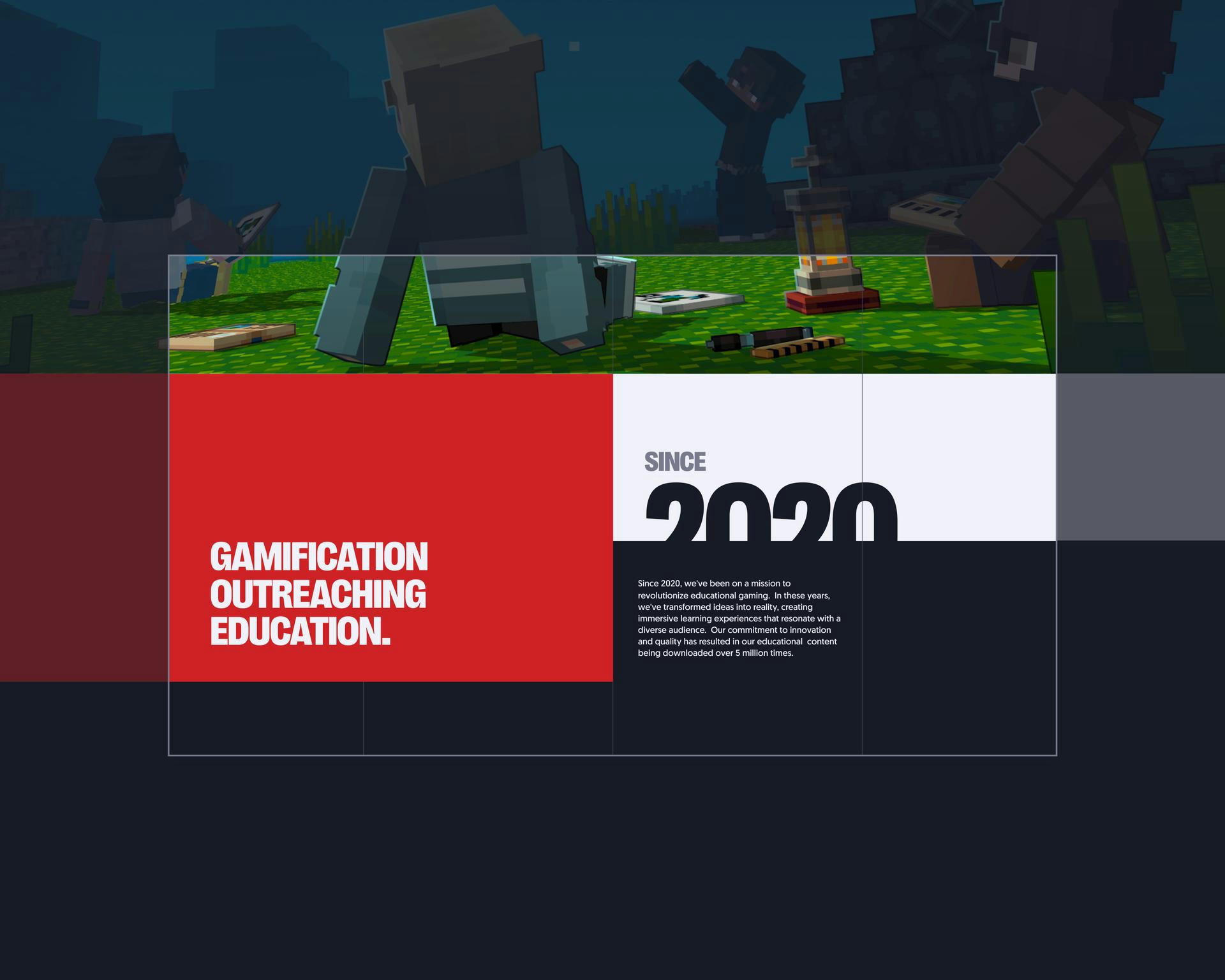 Screen build-up mockup of the Mythicus Studios website project