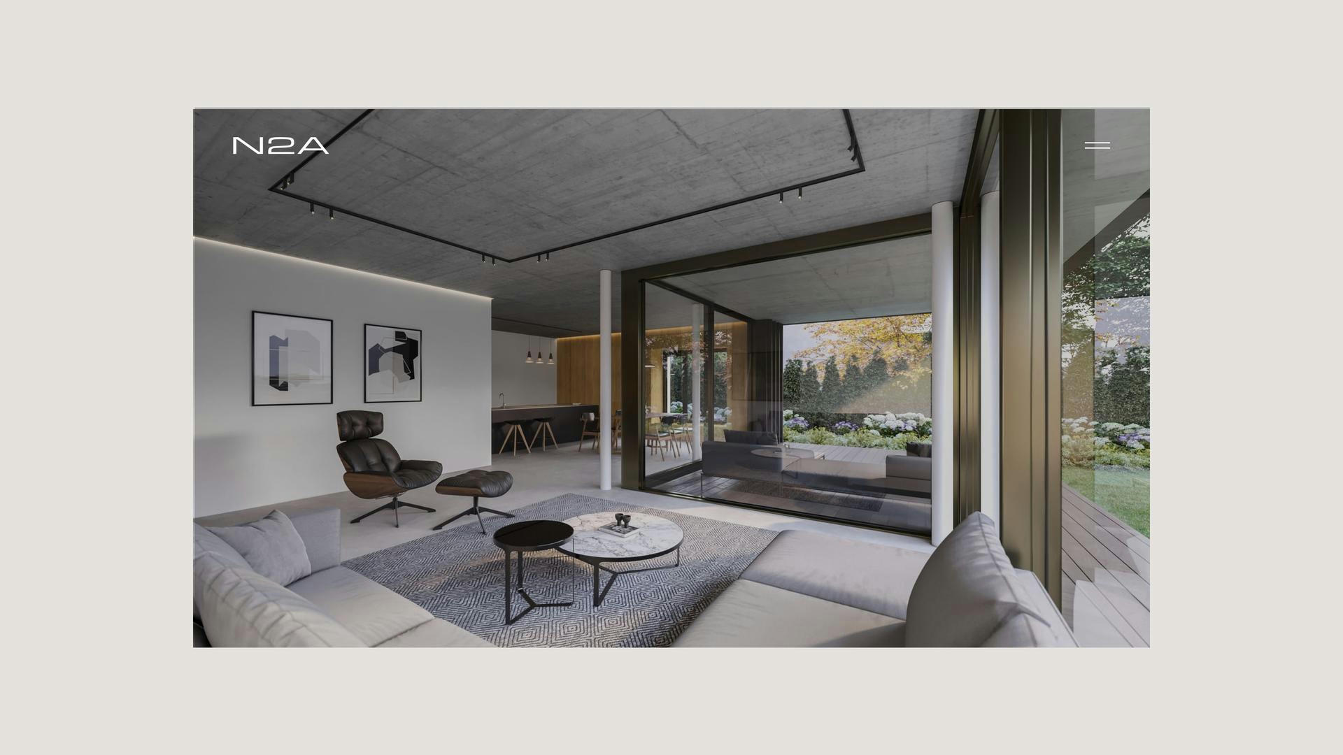 Elegant design and development of an architecture website in a simple and modern mockup.